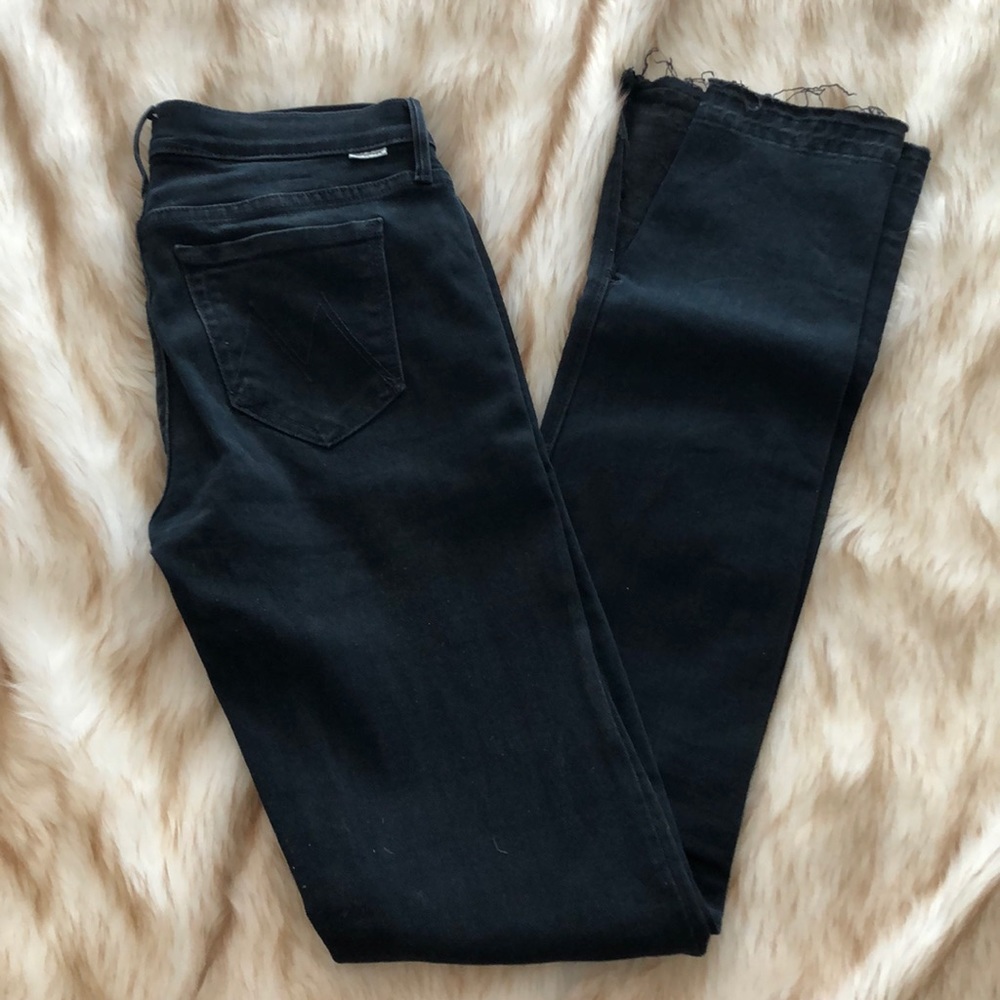 Mother High rise split hem boot cut jeans